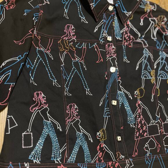 Vtg Vanity Collection Beaded Deco Pop Art Jacket Women’s L Fashionista Kitschy - Picture 3 of 6